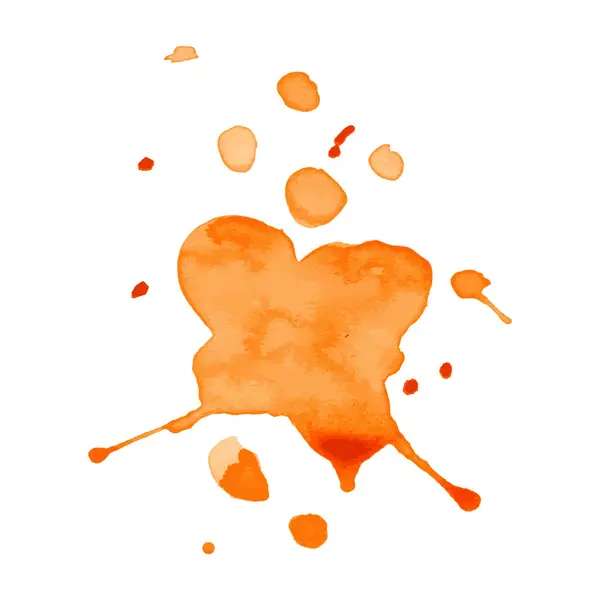 Beyaz arka planda turuncu lekeli vektör. Boya sıçratma