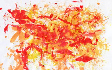 Soyut kırmızı turuncu arkaplan mürekkebi. El çizimi buruşuk kağıt. Sanat arkaplanı.