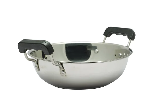 Stahl Utensilien Isolierte Bilder Von Stahl Küchenwaren Auf Weißem Hintergrund — Stockfoto