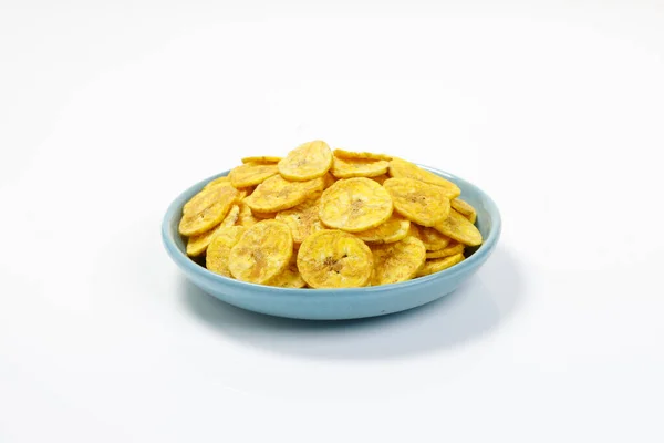 Kerala Chips Banana Chips Cult Snack Item Kerala Arranged Blue — Stock Photo, Image