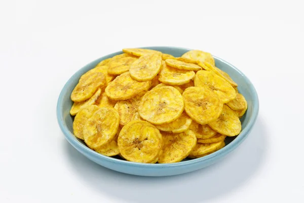 Chips Kerala Chips Plátano Elemento Culto Aperitivo Kerala Arreglado Placa — Foto de Stock