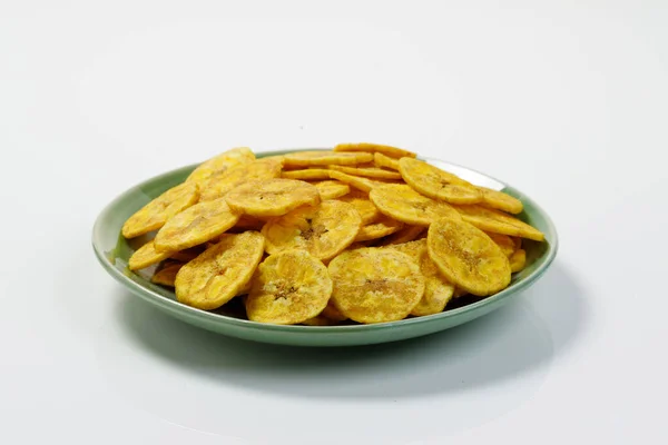 Chips Kerala Chips Plátano Elemento Culto Aperitivo Kerala Dispuestos Plato — Foto de Stock