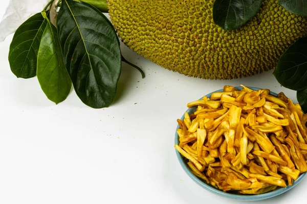 Jackfruit Chips Kerala Speciální Svačinka Syrového Jackfruit Izolované Obrázky Bílé — Stock fotografie