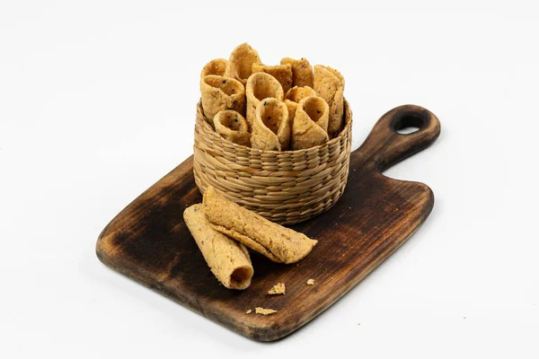 Kuzhalappam Madakku Appam Snack Indio Tipo Antiguo Imágenes Aisladas Con — Foto de Stock