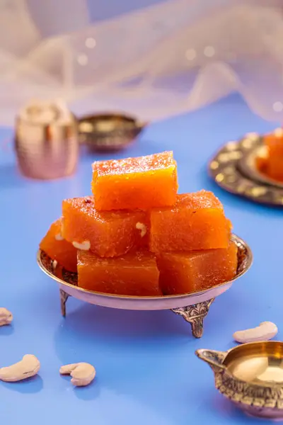 stock image Indian-Kerala sweet dish-Halwa or Halva ,arranged in a festive background.