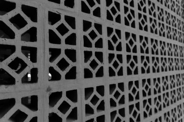 siyah ve beyaz güzel İslami geometrik duvar süslemesi deseni
