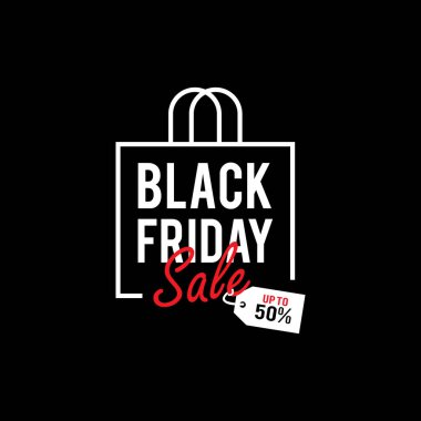 Kara Cuma satış tasarımı, vektör illüstrasyonu.