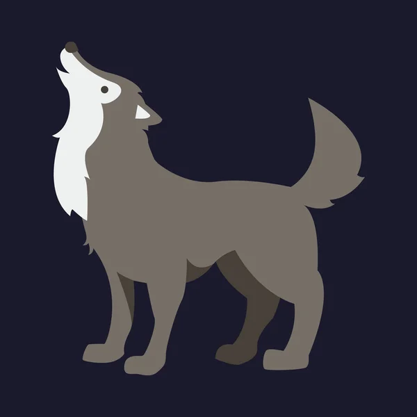犬のアイコン ウェブデザインのためのオオカミベクトルのアイコンのフラットイラスト — ストック写真