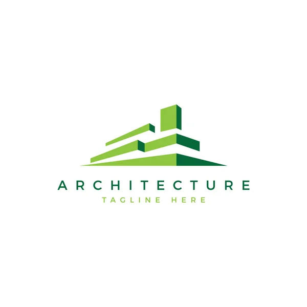 Groene Huis Logo Ontwerp Vector Template — Stockfoto