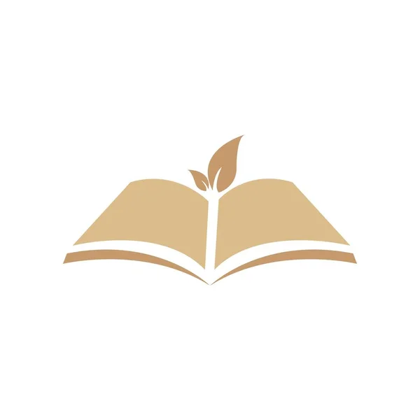 book with leaf logo icon, vector illustration