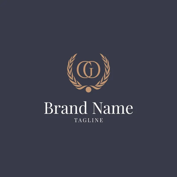 Első Levél Royal Luxury Logo Sablonnal — Stock Fotó