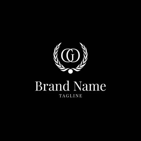 Carta Inicial Con Plantilla Logotipo Lujo Real — Foto de Stock