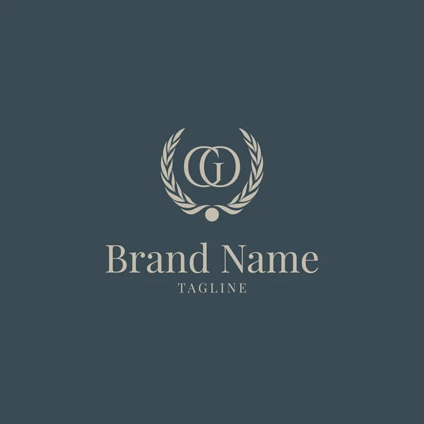 Brev Första Med Kunglig Logotyp Mall — Stockfoto