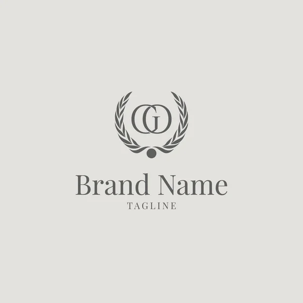 Carta Inicial Con Plantilla Logotipo Lujo Real — Foto de Stock