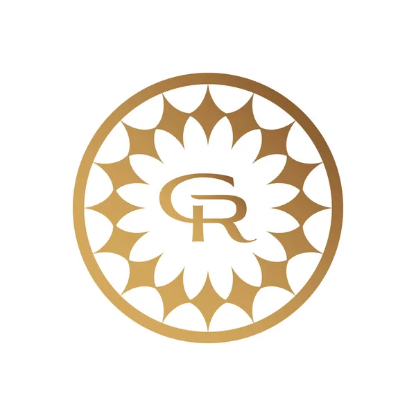 List Początkowy Royal Luxury Logo Szablon — Zdjęcie stockowe
