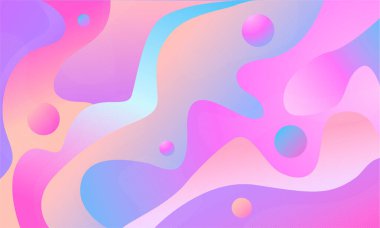 Sanat elemanları ile soyut renkli dalgalı arka plan