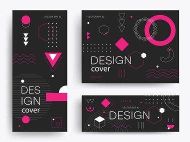 Memphis tasarım elementleri. Retro funky grafik, 90 'ların trendleri tasarımlar ve klasik geometrik baskı illüstrasyon unsuru. Yapısalcılık Memphis 'in vektör izole sembol koleksiyonu. Vektör Eps 10