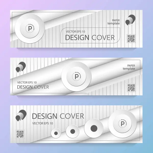 Kesik kağıt stilinde yatay el ilanları. İş sunumları, el ilanları, posterler ve davetiyeler için vektör tasarımı. Eps10 vektörü