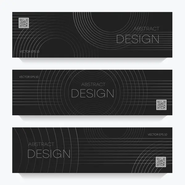 Soyut doğrusal dizaynlı el ilanları. Dairesel doğrusal şekiller. Reklamlar, sunumlar, davetiyeler, raporlar, kartlar için ideal. Eps 10 vektörü
