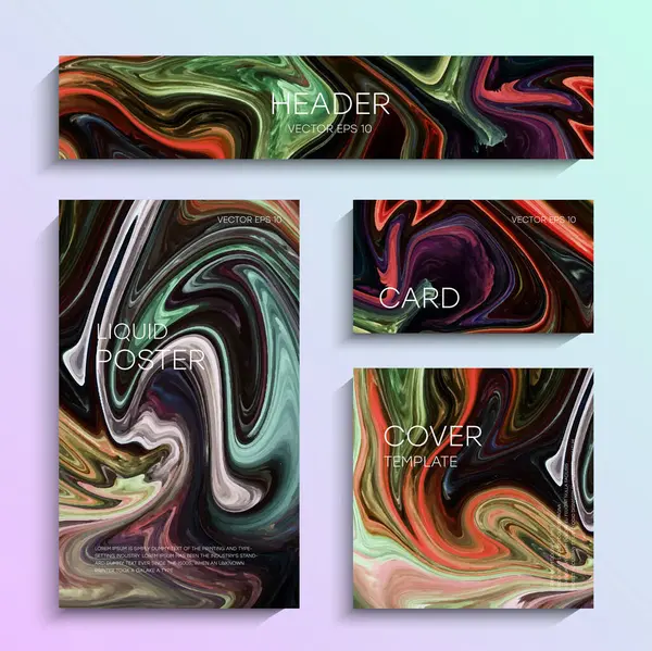 Sıvı arka plan. Parlak renklerin renkli lekeleri. Kapak tasarımı, sunum, davetiye, el ilanı, poster, kartpostal EPS 10 vektörü için uygulanabilir