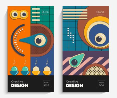 Soyut psikedelik çizim. Parlak renkli geometrik şekiller. Geometrik soyutlama. Vektör EPS 10