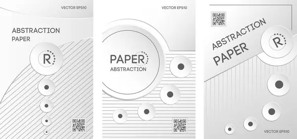 Kağıt stilinde ayarlanmış dikey afişler. İş sunumları, el ilanları, posterler ve davetiyeler için vektör tasarım düzeni. Vektör Eps 10