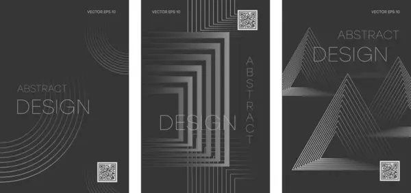 Geometrik şekilli fütüristik soyut broşürler seti. İş broşürü kapak tasarım şablonu, afiş, pankartlar, broşürler, afiş tasarımları, vb kişisel ve ticari amaçlar için kullanılabilir. Vektör Eps 10.