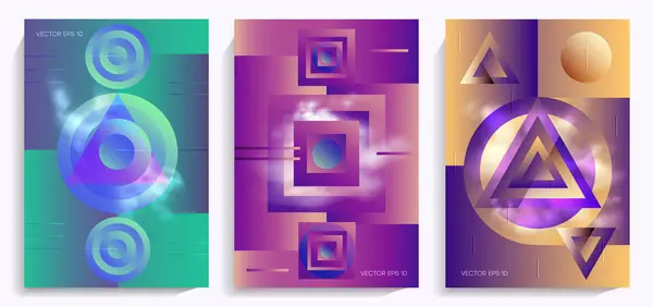 Renkli gradyanlar, geometrik şekiller. Reklamlar, davetiyeler, sunumlar, raporlar, broşürler için ideal. Eps10 vektörü