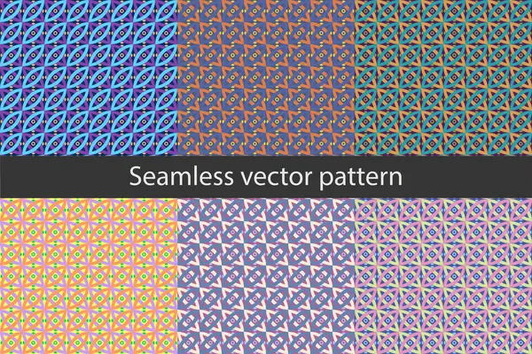 Geometrik şekiller ile dikişsiz vektör deseni, farklı renklerde... Geometrik sanat baskısı. Duvar kağıtları, arka plan, kumaş tasarımı, tekstil için kullanılabilir. Vektör Eps10