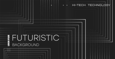 Soyut gelecek teknolojisi. Dinamik çizgiler ve karelerle soyut bir arkaplan. Duvar posteri, poster, kullanıcı arayüzü, kapak, afiş, sosyal ağlar için uygulanabilir.