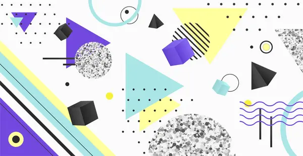 Memphis tasarım elementleriyle arka plan. Geometrik Çizgi Şekilleri. Memphis tasarımı, web, vintage, reklam, ticari afiş, poster, broşür, reklam panosu, satış için retro unsurlar.