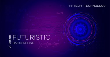 Soyut devre kartı teknolojisi. Teknolojik tasarım. Yüksek teknoloji dijital teknoloji kavramı. Vektör