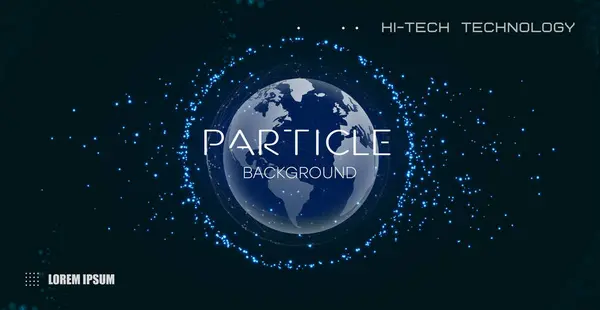 Soyut parçacık fraktal arkaplan, yüksek teknoloji ve büyük veri arkaplan illüstrasyonu