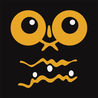 Komik Karikatür Duygusu. Pozitif Grafik Tasarımı. Vektör