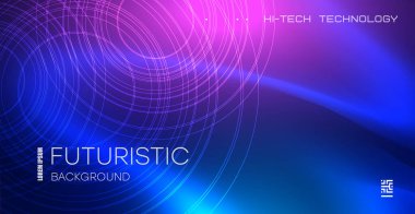 Soyut Dalga Parçacık Teknolojisi Arkaplanı. Broşürler, el ilanları, dergi, kartvizit, markalaşma, afişler, başlıklar, kitap kapakları, not defteri arka plan vektörü için soyut tasarım şablonu