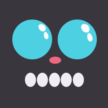 Komik Karikatür Duygusu. Pozitif Grafik Tasarımı. Vektör