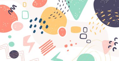 İskandinav renk soyutlaması. İskandinav tarzı ve geometrik doku öğeleri. Kumaş tekstil vektör arkaplanı için harika. Duvar kağıdı, poster ve afiş olarak kullanın..