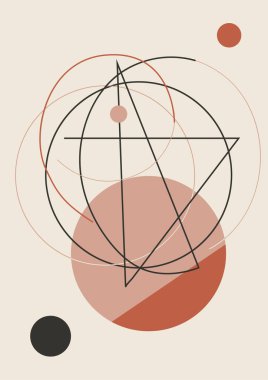 Geometrik Şekillerle Soyut Boyama. Minimalist grafikler. Vektör EPS 10