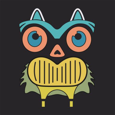 Komik Karikatür Duygusu. Pozitif Grafik Tasarımı. Vektör