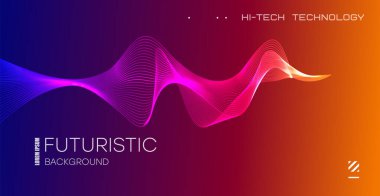 Dalgalı soyut renkli çizgi. Eğim arkaplanındaki dalgalı soyutlama. Harmanlama Aracı ile oluşturulan tasarım ögeleri.