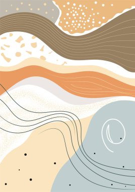 Psikedelik sıvı soyutlaması. İskandinav tarzı, geometrik doku elementleri olan bir resim. EPS-10.