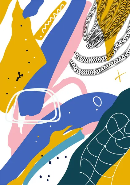 Psikedelik sıvı soyutlaması. İskandinav tarzı, geometrik doku elementleri olan bir resim. EPS-10.
