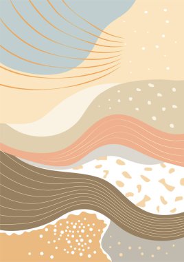 Psikedelik sıvı soyutlaması. İskandinav tarzı, geometrik doku elementleri olan bir resim. EPS-10.