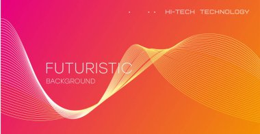 Dalgalı soyut renkli çizgi. Eğim arkaplanındaki dalgalı soyutlama. Harmanlama Aracı ile dizayn ögeleri oluşturuldu. Vektör.