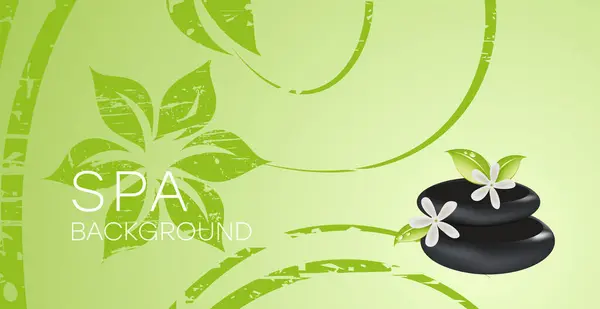 Çakıl taşlı bir kaplıca. Spa salonu şablonu. Davetiyeler, duyurular, vesaire. Vektör.