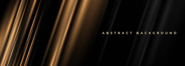 Preto Ouro Luxo Elegante Banner Abstrato Largo Glamour Escuro Fundo — Vetor de Stock