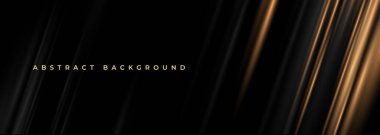Siyah ve altın renkli, zarif, geniş, soyut bir pankart. Karanlık cazibe soyut ödül geçmişi. Vektör illüstrasyonu