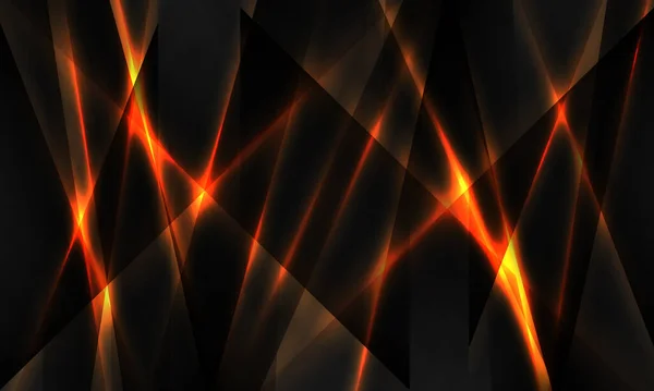 Fekete Elvont Háttér Ragyogó Narancssárga Fényvonalak Modern Futurisztikus Absztrakt Design — Stock Vector