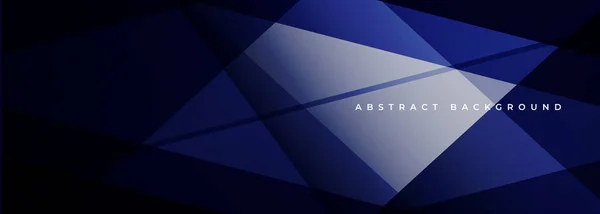 Bandiera Moderna Astratta Blu Scuro Con Forme Geometriche Scuro Ampio — Vettoriale Stock