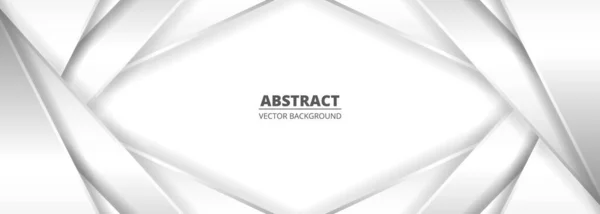 金属銀グラデーションライン フレームと形状と白の広い抽象的な背景 ベクターイラスト — ストックベクタ